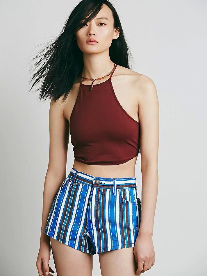 Brandy Melville Popular High Elastic Backless Cross camisole Wrapped bustier crop top