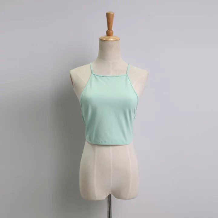 Brandy Melville Popular High Elastic Backless Cross camisole Wrapped bustier crop top