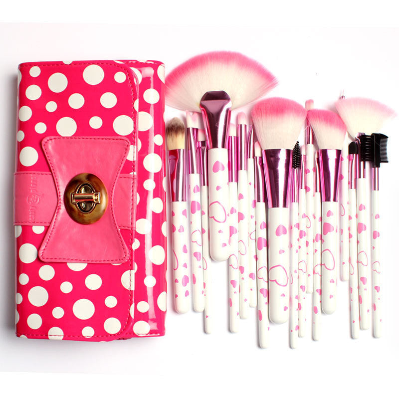 18Pcs Makeup Polka Dot Brush Set