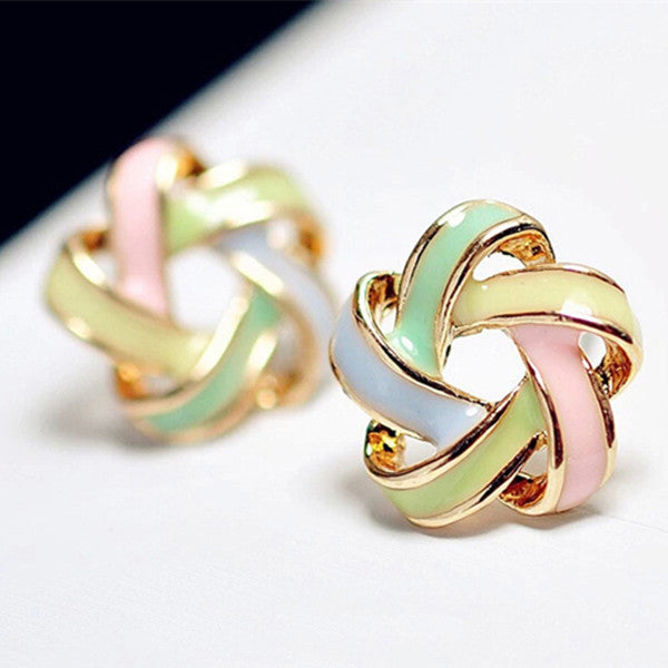 2016 New Fashion Novel Jewelry Color Stripe Earrings For Women