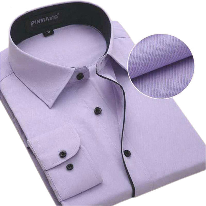 2016 New Design Fashion Collar Business Mens Dress Shirts Long Sleeve Formal Men Casual Shirts Office Clothing Plus Size XXL