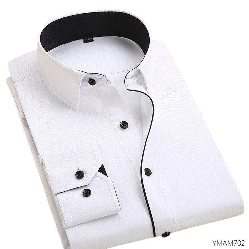 2016 New Design Fashion Collar Business Mens Dress Shirts Long Sleeve Formal Men Casual Shirts Office Clothing Plus Size XXL