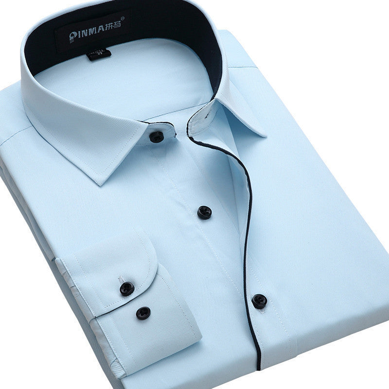 2016 New Design Fashion Collar Business Mens Dress Shirts Long Sleeve Formal Men Casual Shirts Office Clothing Plus Size XXL