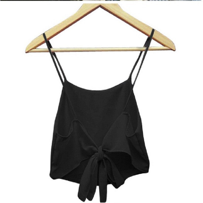 Brandy Melville Women Sexy Sleeveless Crop Top Sling Shirt Camisole Vest Summer Tanks Camis Chiffon