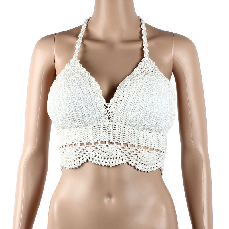 Brandy Melville Women Padded Bra Camisole Tops Bustier Vest Cutout Crop Top Lace Tank Blouse