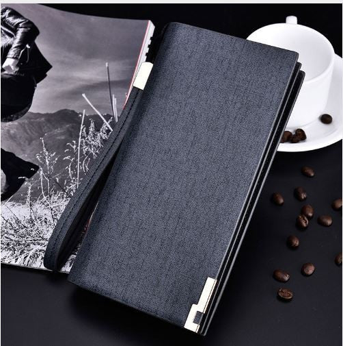 2016 Baellerry Business Men's Wallets Solid PU Leather Long Wallet Portable Cash Purses Casual Standard Wallets Male Clutch Bag