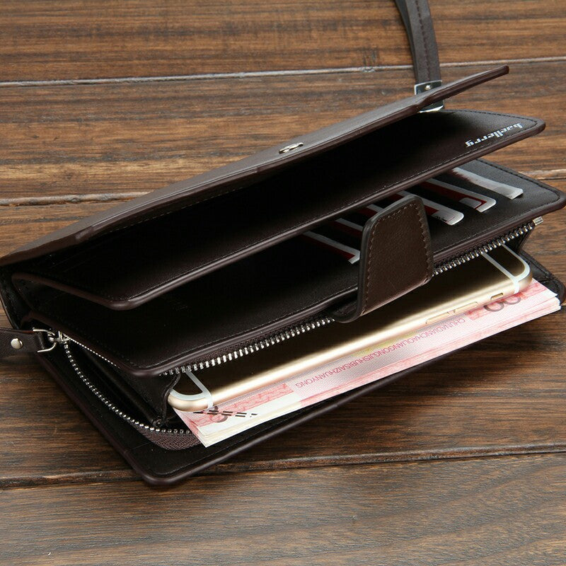 2016 New men wallets Casual wallet men purse Clutch bag Brand leather wallet long design men bag gift for men
