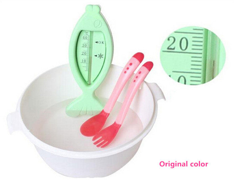 3Pcs/set Baby Dishes With Suction Bowl Temperature Sensing Spoon