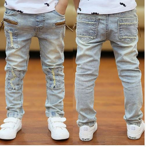 2016 Spring Autumn new jeans for boys Kids Rushed Light-colored fashion Children jean Trousers B135