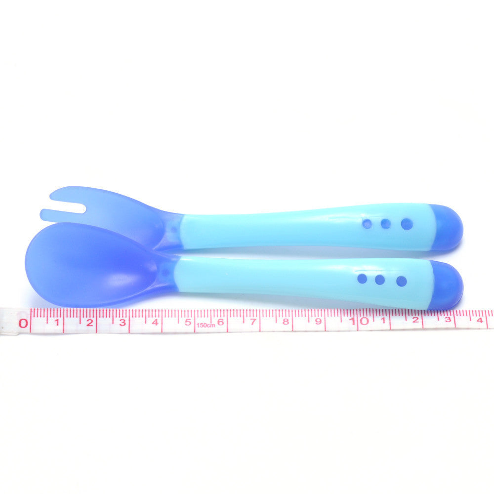 3Pcs/set Baby Dishes With Suction Bowl Temperature Sensing Spoon
