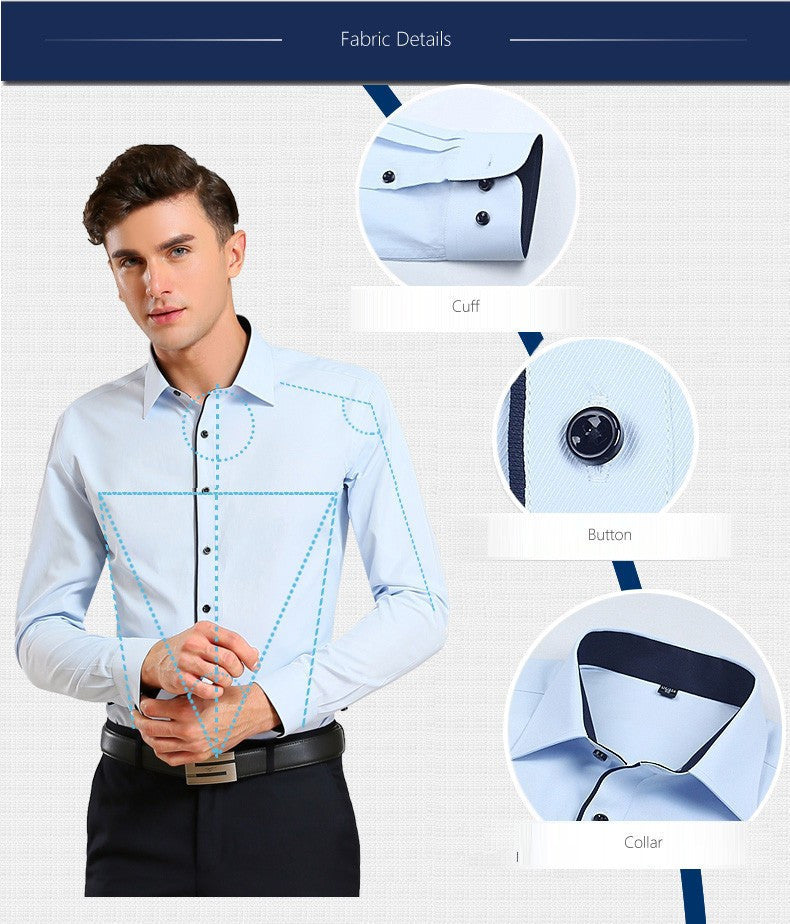 2016 New Design Fashion Collar Business Mens Dress Shirts Long Sleeve Formal Men Casual Shirts Office Clothing Plus Size XXL