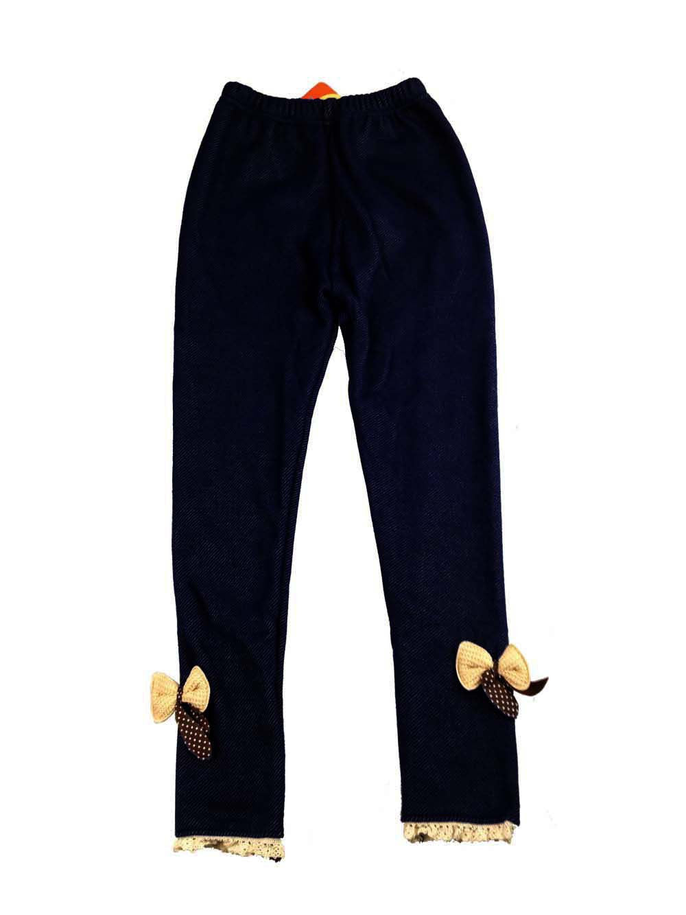 2016 Autumn Winter girls bow jeans cotton children cashmere pants kids warm elastic waist legging Baby Trousers Jeggings