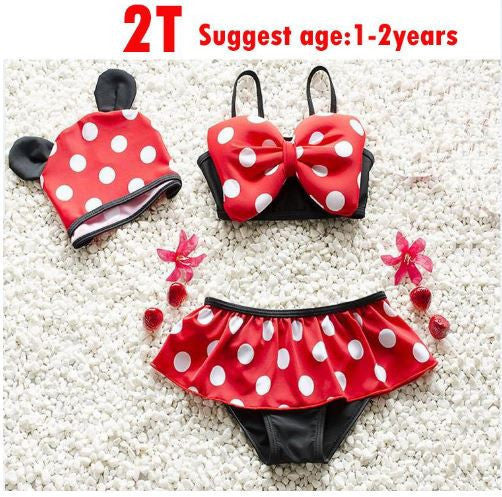 1-8Y Baby girls swimwear two pieces Summer baby swim Toddler bathing suit Dot girls swimwear princess Bikini infant swimwear