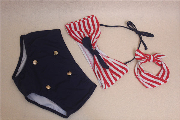 1-2Year Cute baby little girls rain bow Fringe string Bikini swim bathing suit for kid high waist Swimwear sea Biquini infantils
