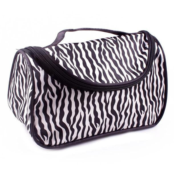 2016 Fashion Shell Cosmetics Women Panelled Black White Handbags Luxury Travel Clutch High Quality Polyester Mirror Makeup Sac