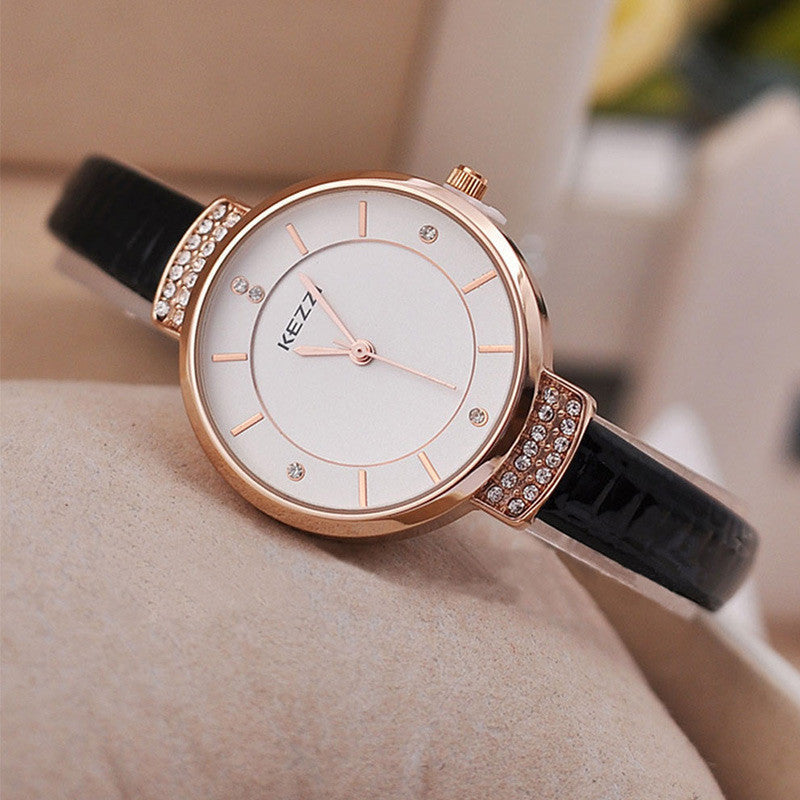 1pcs/lot High Quality KEZZI Brand Leather Strap Watches Women Dress Watch Waterproof Ladies Quartz Watch