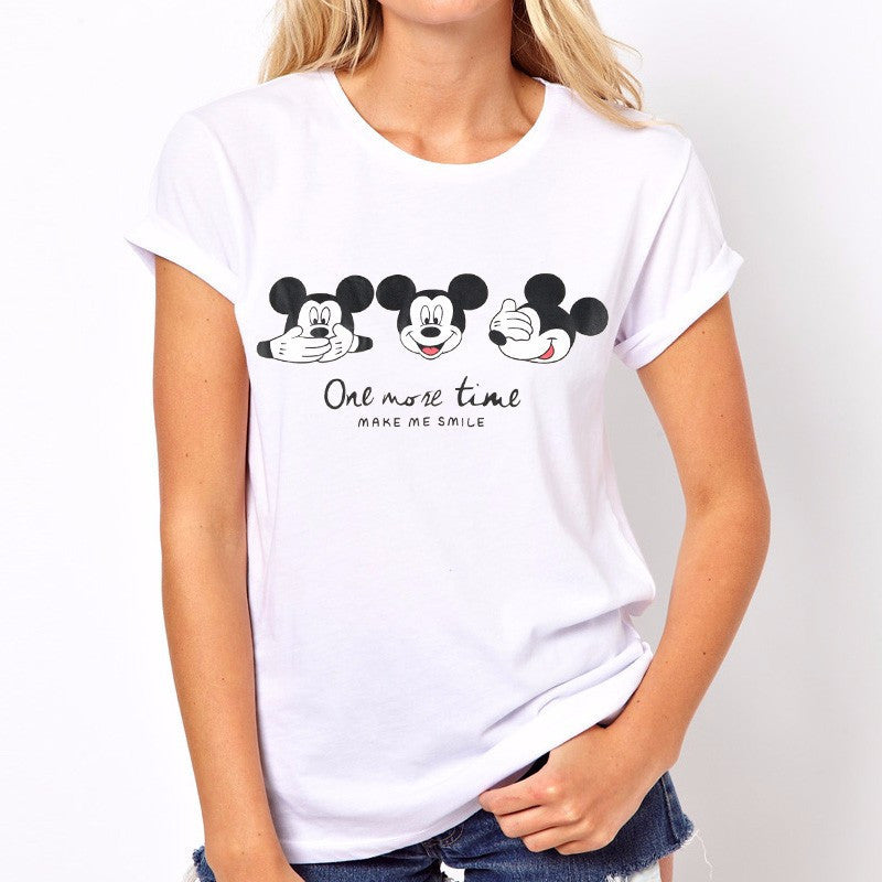 2016 Fashion Short Sleeve T-shirts Plus Size Female T shirts Carton Letter Print Top O-neck Women t shirt 71275