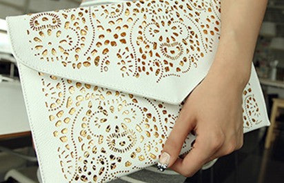 2015 Fashion Vintage women Day clutch Bag Messenger Bags Trend designer handbags Hollow Out envelope Shoulder Bags Clutch yellow