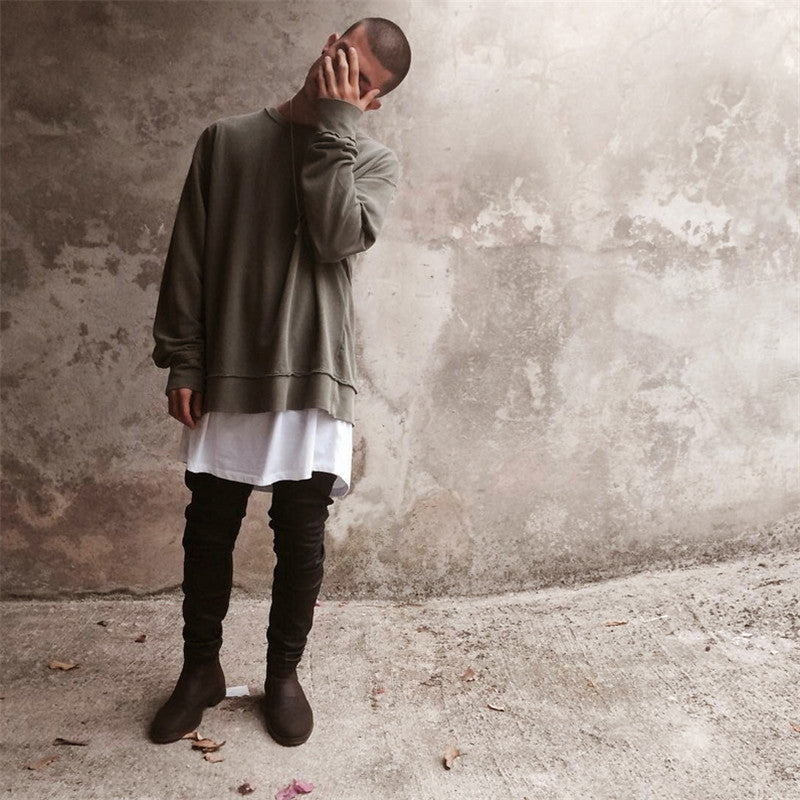 2016 Drake streetwear yeezys season 1 Beige Grey Green oversized kanye sweat shirt pull Homme Kpop Clothes korean Men's Hoodies