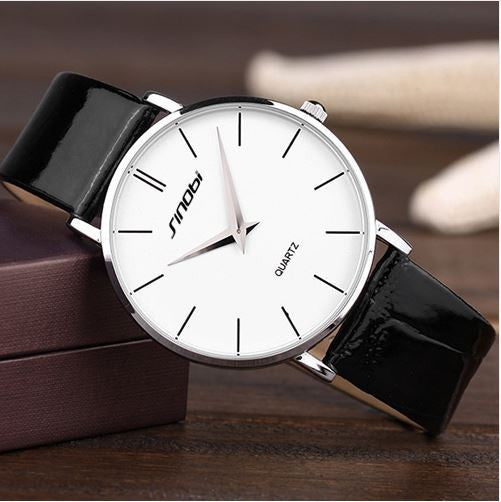 Super slim Quartz Casual Wristwatch Business JAPAN SINOBI Brand Genuine Leather Analog Quartz Watch Men's 2016 relojes hombre