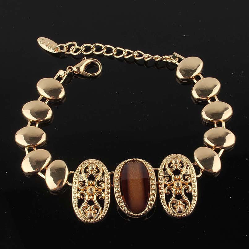 Free Shipping 18k Gold Filled Austrian Crystal Necklace Bracelet Earring Ring Wedding Jewelry Set For Women