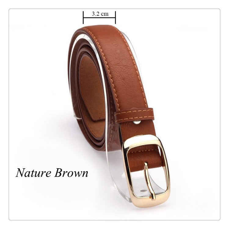 Women Belt Designer Faux Leather Metal Buckle Straps Fashion Accessories