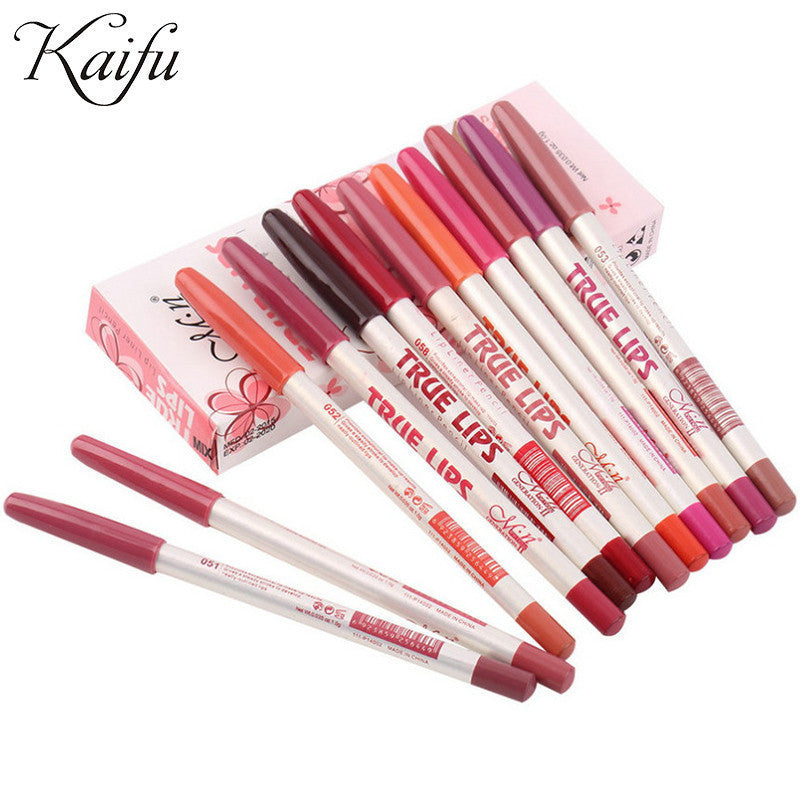 12pcs/lot 15CM 12Colors/Set Waterproof Lip Liner Pencil Women's Professional Long Lasting Lipliner Lips Makeup Tools