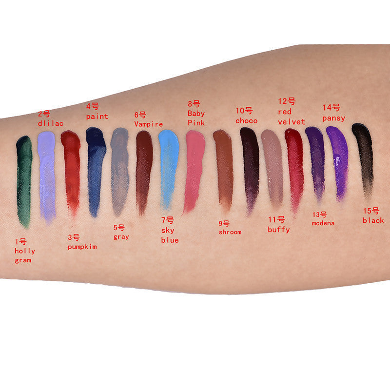 15 color New makeup Velvetine woman Matte lipstick Waterproof velvet liquid lip stick Nude cashmere lipgloss