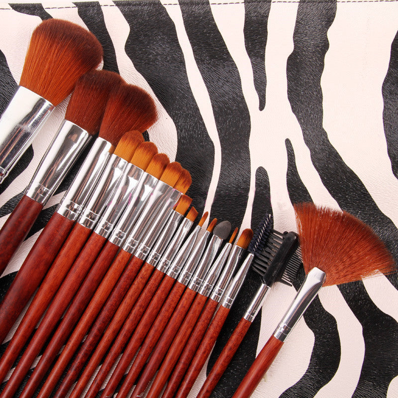 18 PCs Makeup Set with zebra leather pouch.