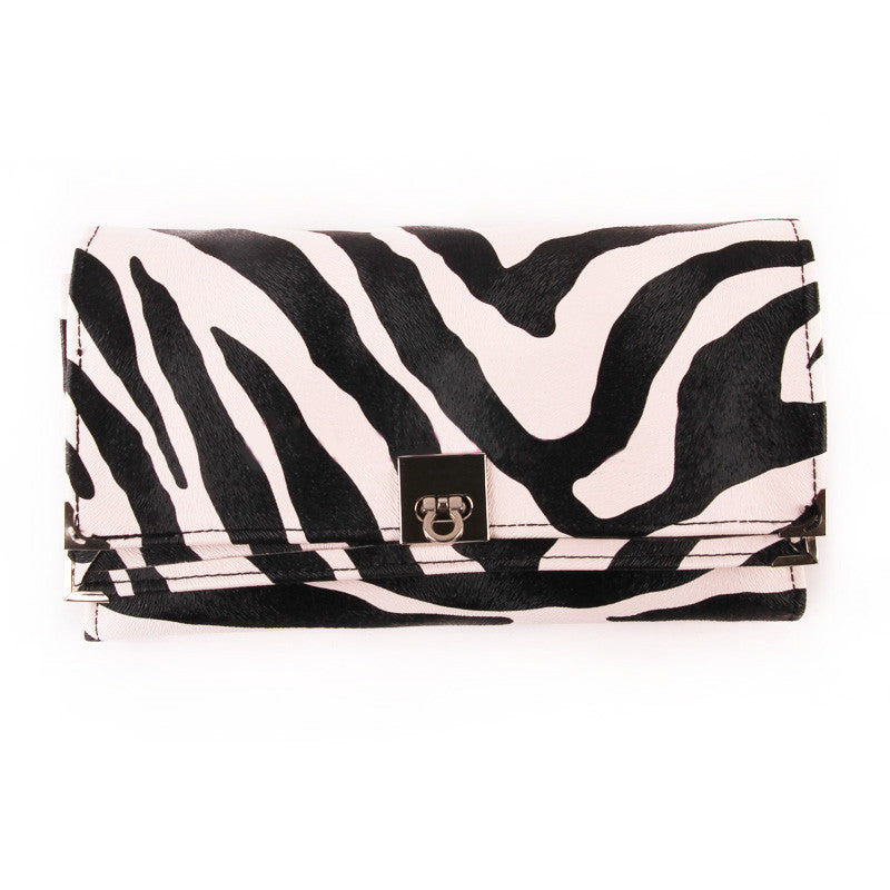 18 PCs Makeup Set with zebra leather pouch.