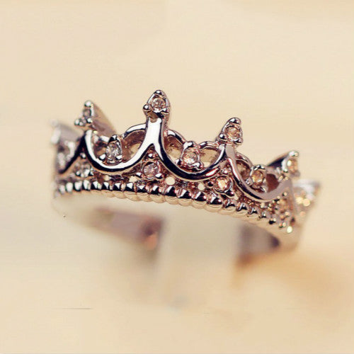 Queen's Silver Crown Rings For Women Punk Brand Fashion