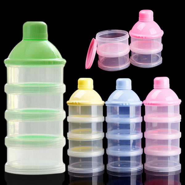 New Portable Baby Feeding Milk Powder &Food Bottle Container 4 Cells Grid Box