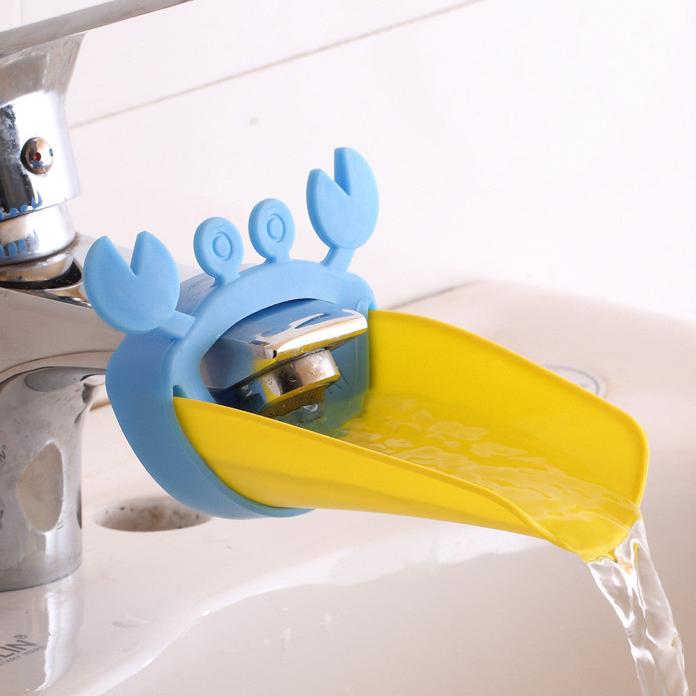 Cute Bathroom Sink Faucet Chute Extender Crab Children Kids Washing Hands 4 colors
