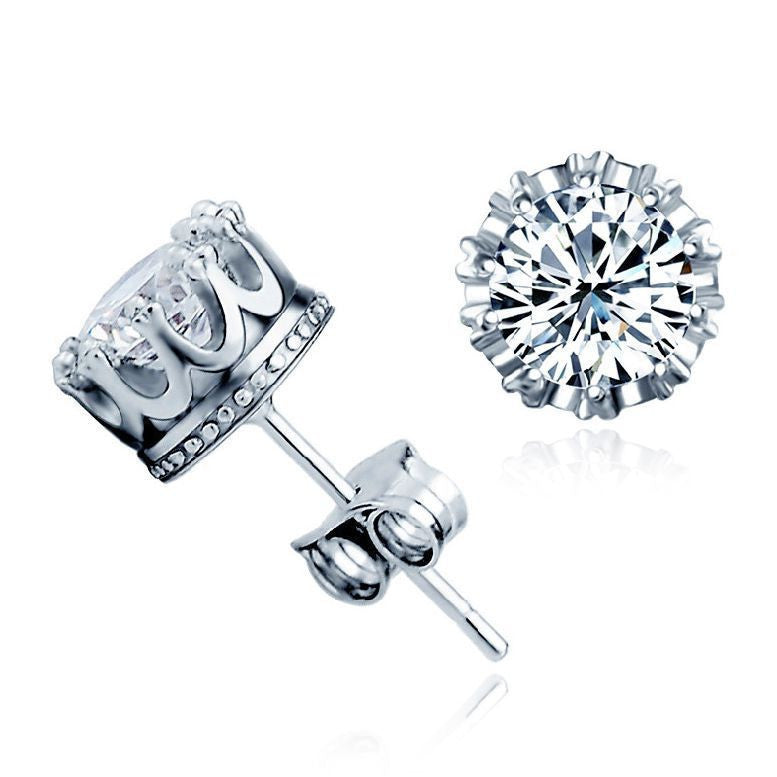 Sterling Silver Male Crystal Cute Earings Cubic Zircon for Women