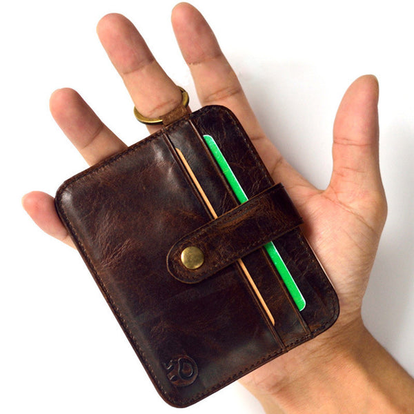 Mini wallets hasp small purse 100% real leather wallet men purses male clutch women crazy horse leather vintage style New