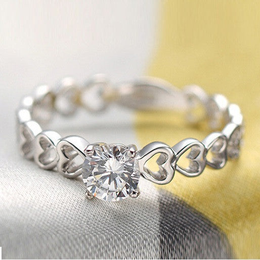 Heart Wedding Rings for Women 925 Sterling Silver Quality Simulated Diamond Ring Love Jewelry