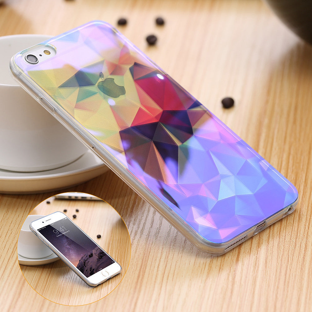 Modern Blue Ray Light Clear Mobile Phone Case For iPhone 6 6S 6 Plus 5.5 6S