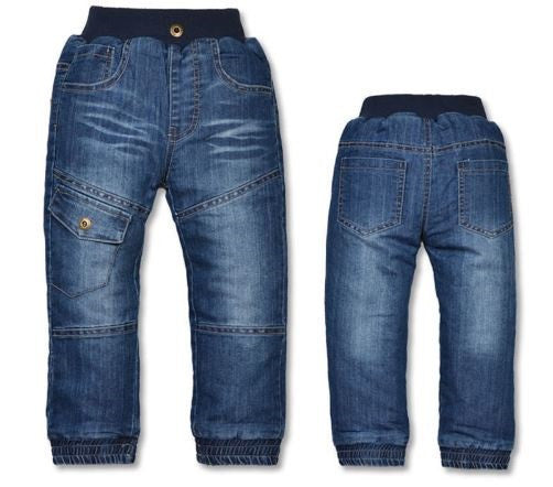 High quality KK-RABBIT Winter Thick Cashmere Fashion Boys Pants Kids Trousers Baby Children Jeans