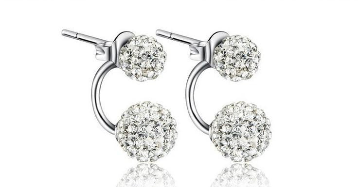 Silver plated fashion shiny Shambhala ladies`stud earrings