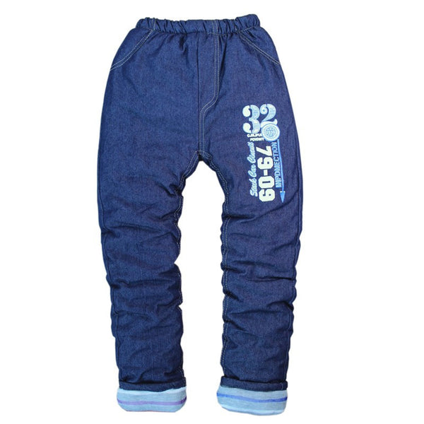 High quality baby clothing Outdoor activities thicken warm winter boys/girls Jeans pants kids trousers children pants 4-7 ages