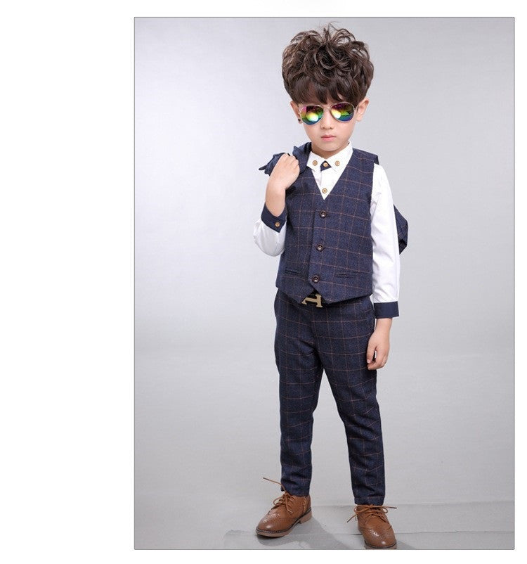 BEIBEI Children Suit Baby Boys Suits Kids Blazer Boys Formal Suit For Weddings Boys Clothes Set Jackets+Vest+Pants 3pcs 2-14Y