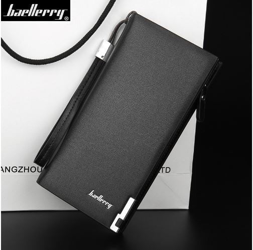 2016 Baellerry Business Men's Wallets Solid PU Leather Long Wallet Portable Cash Purses Casual Standard Wallets Male Clutch Bag