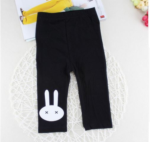 Retail 3-10years 4 color rabbit footless girls knee length kid Five pants Cropped clothing kids leggings children's summer cool