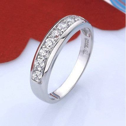 Women Wedding Band Zircon Sterling Silver Simulated Diamond Rings