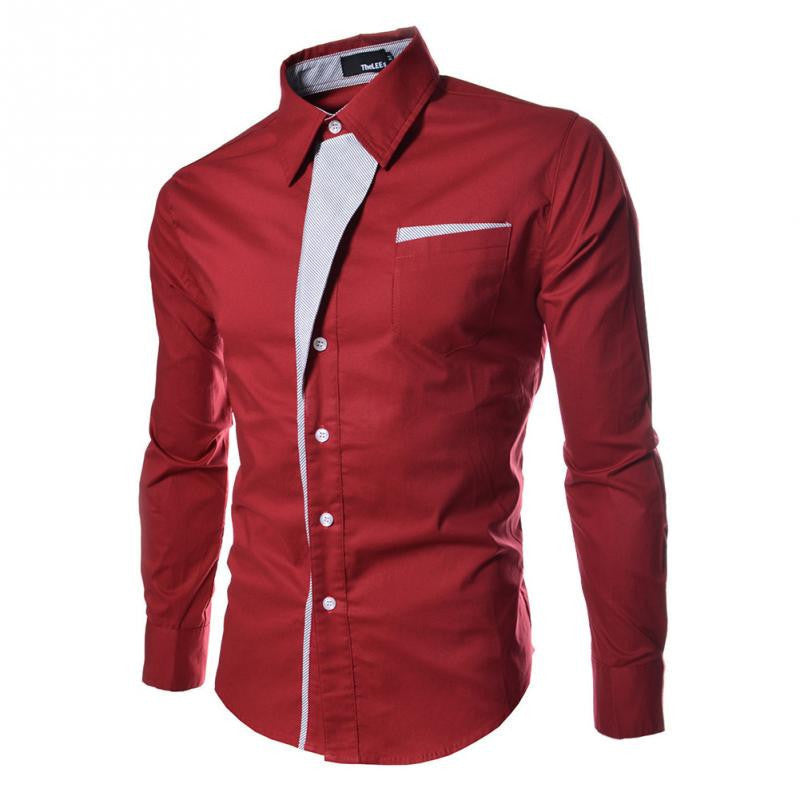 2016 New Dress Fashion Quality Long Sleeve Shirt Men Korean Slim Design Formal Casual Male Dress Shirt