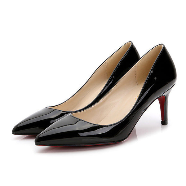 Women's Pumps 7cm Low Heels Comfortable Pointed Toe Ladies Work Pumps