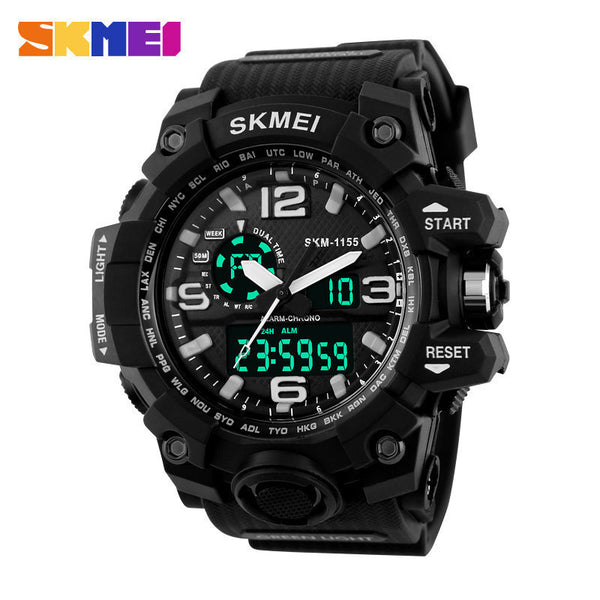 2016 SKMEI Big Dial Men's Digital Watch S SHOCK Military Clock Men Watch Water Resistant Date Calendar LED Sports Watches Men