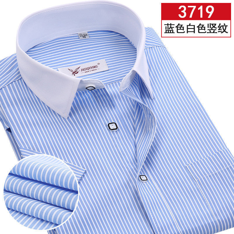 2016 Summer Men's Short Sleeve Shirt Stripe Slim Comfortable Youth Leisure and Business Office Non-Iron Casual Slim Fit clothing