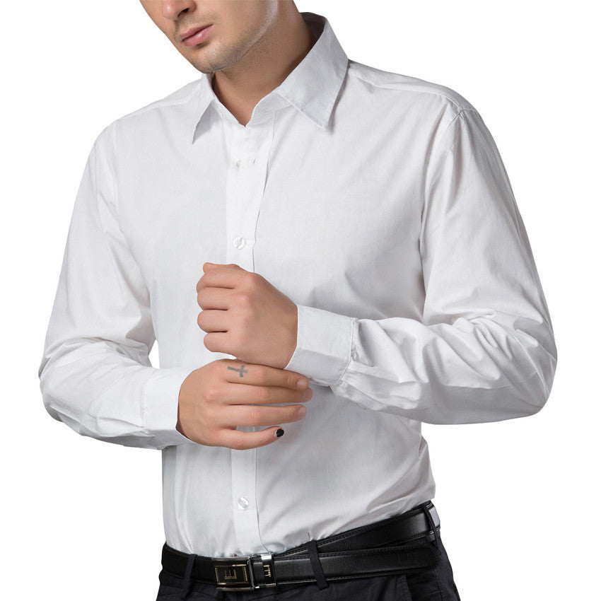 British Style long sleeve Male Slim Casual Shirts Mens Business Shirt Men Pure Shirt wedding