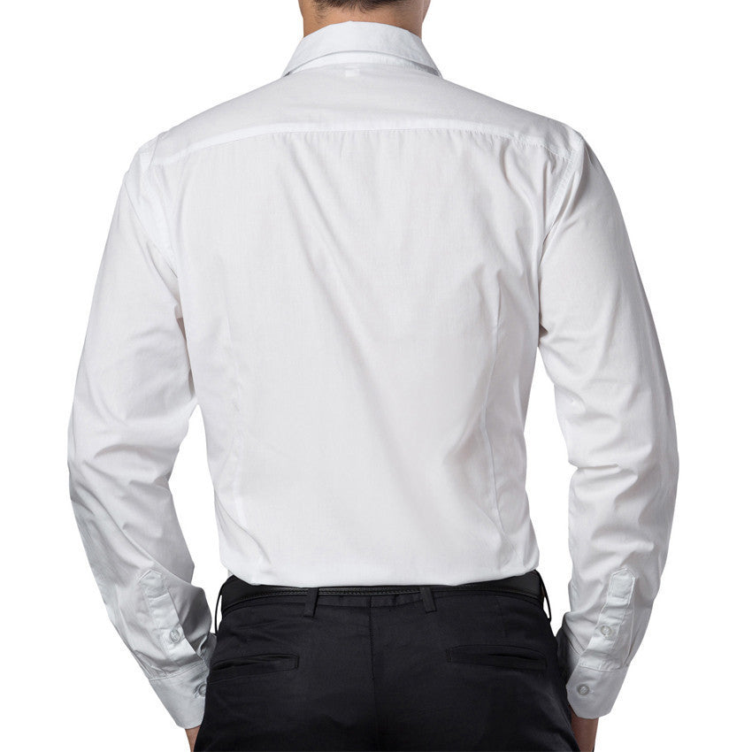 British Style long sleeve Male Slim Casual Shirts Mens Business Shirt Men Pure Shirt wedding